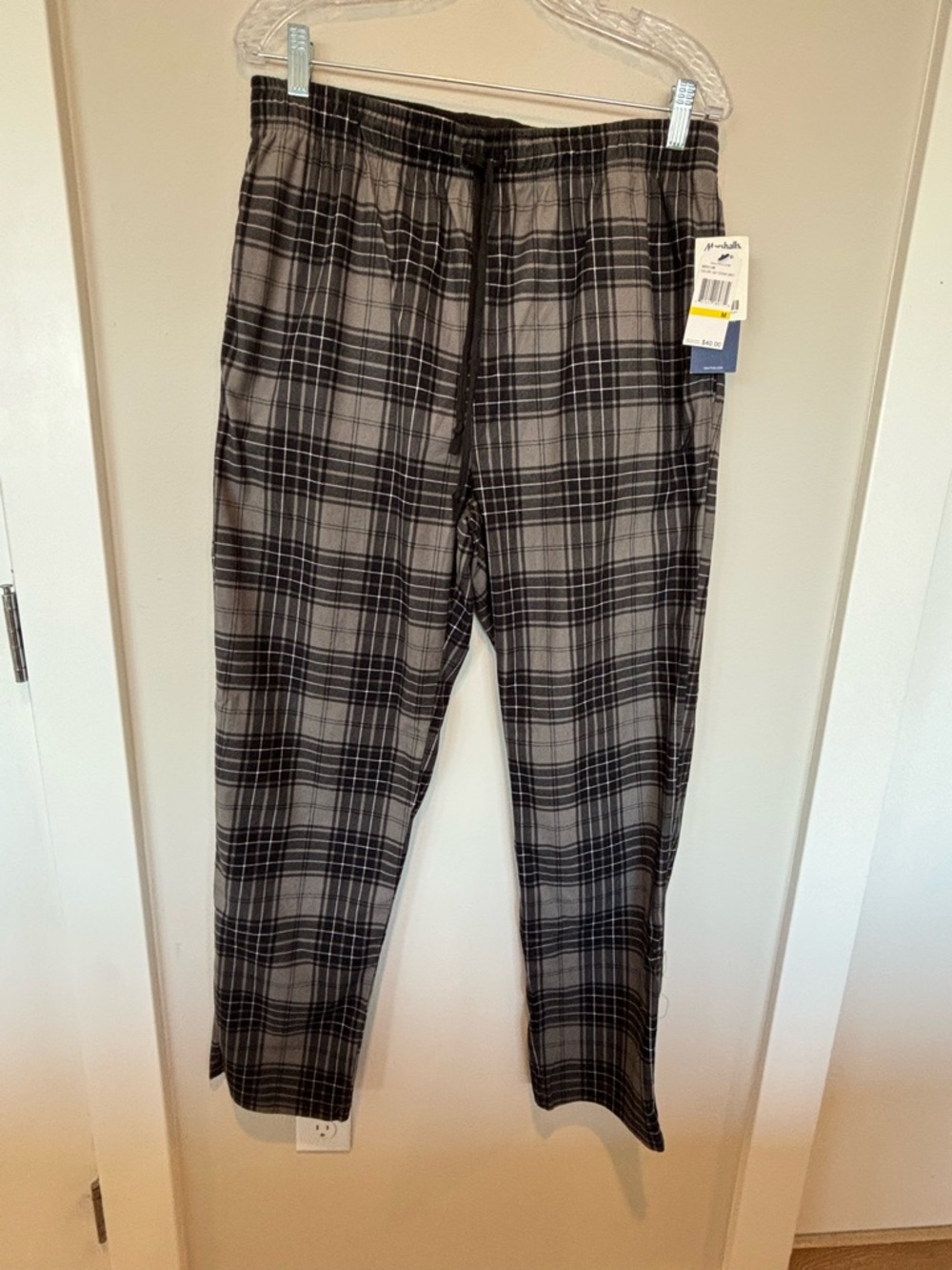 Nautica Black and Gray Plaid Lounge Joggers
